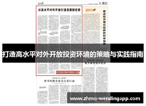 打造高水平对外开放投资环境的策略与实践指南